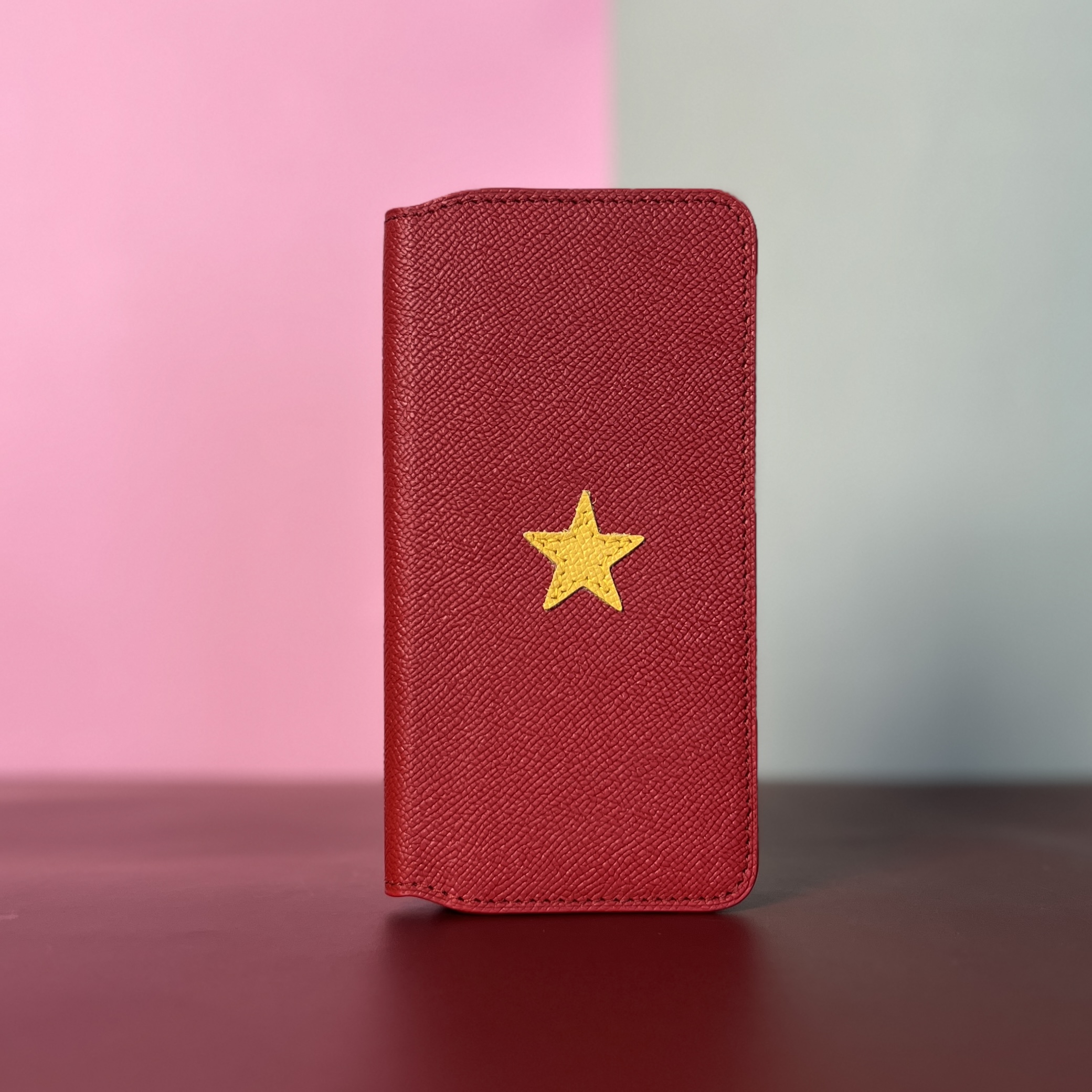 Ốp bao da flip thủ công Epsom ghép hình ngôi sao
